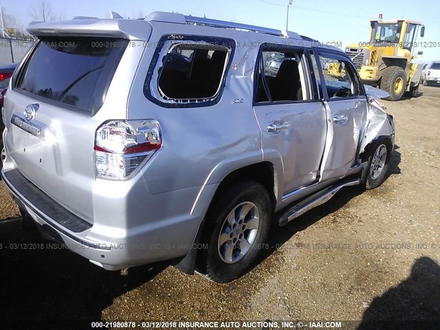 JTEBU5JR6D5124558 - 2013 TOYOTA 4RUNNER SR5/LIMITED/TRAIL SILVER photo 4