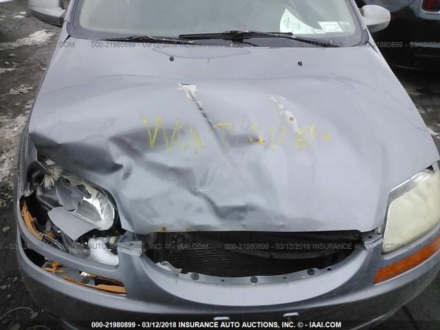 KL1TD66697B737249 - 2007 CHEVROLET AVEO LS GRAY photo 10