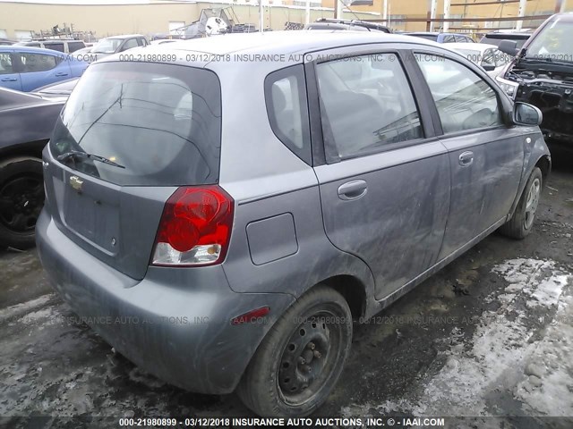 KL1TD66697B737249 - 2007 CHEVROLET AVEO LS GRAY photo 4