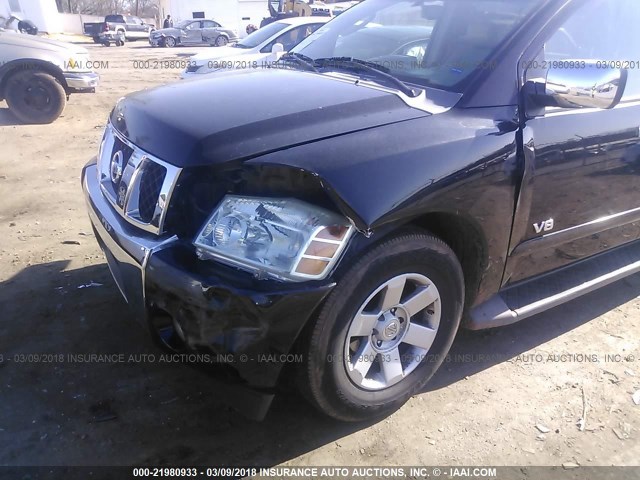 5N1AA08A56N727916 - 2006 NISSAN ARMADA SE/LE BLACK photo 6