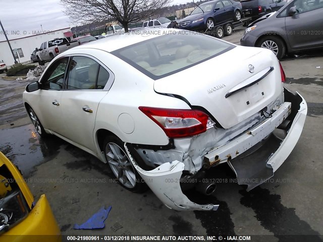 1N4AA5AP3BC807887 - 2011 NISSAN MAXIMA S/SV WHITE photo 3