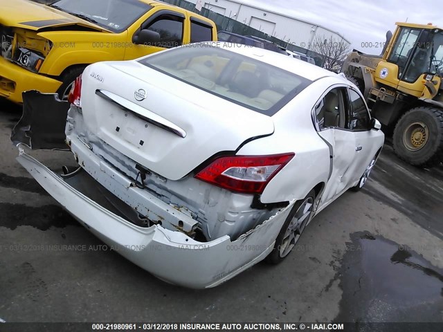 1N4AA5AP3BC807887 - 2011 NISSAN MAXIMA S/SV WHITE photo 4