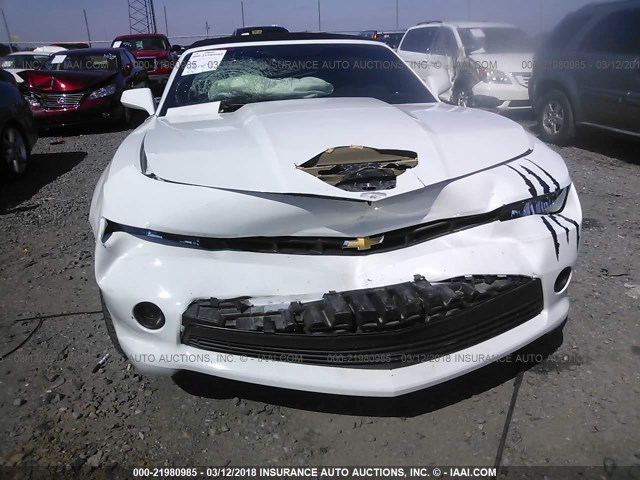 2G1FD3D30F9270504 - 2015 CHEVROLET CAMARO LT WHITE photo 6