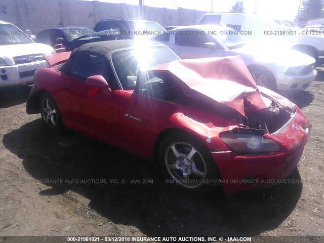 JHMAP11463T000237 - 2003 HONDA S2000 RED photo 1