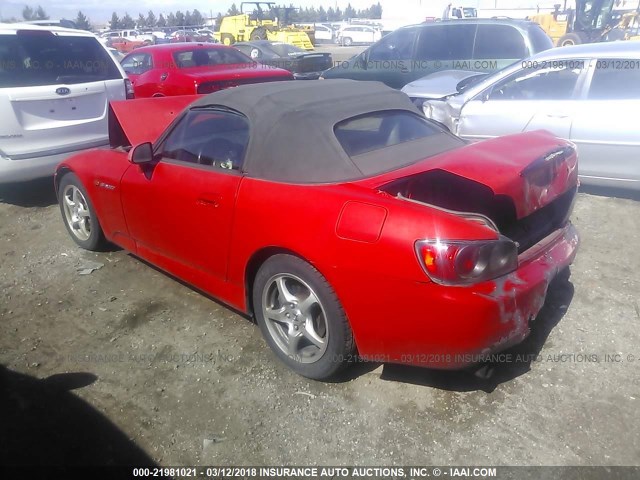 JHMAP11463T000237 - 2003 HONDA S2000 RED photo 3