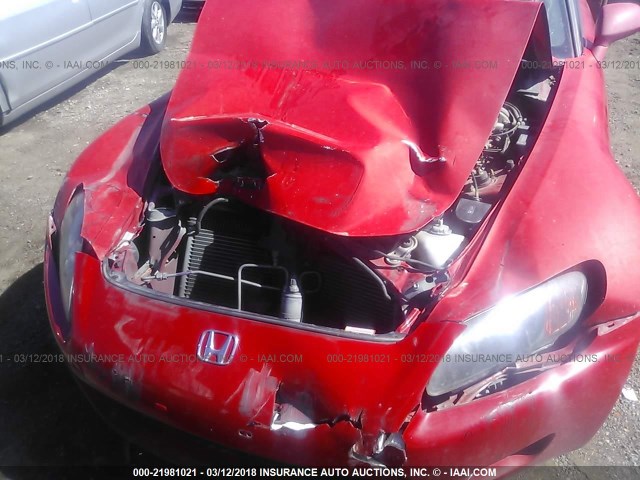 JHMAP11463T000237 - 2003 HONDA S2000 RED photo 6