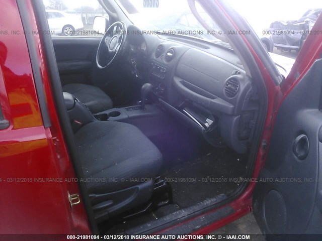 1J4GL48K24W222779 - 2004 JEEP LIBERTY SPORT RED photo 5