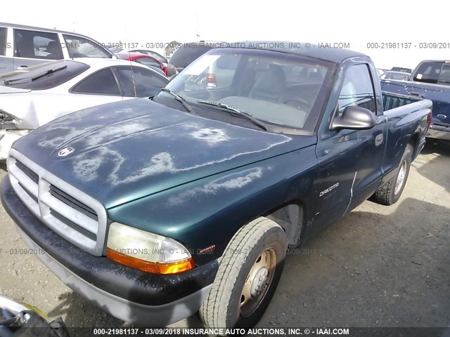 1B7FL26P1VS251977 - 1997 DODGE DAKOTA GREEN photo 2