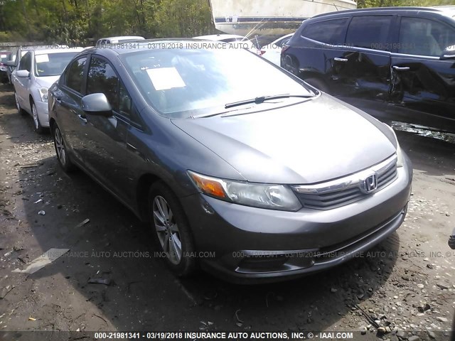 2HGFB2F93CH579931 - 2012 HONDA CIVIC EXL GRAY photo 1