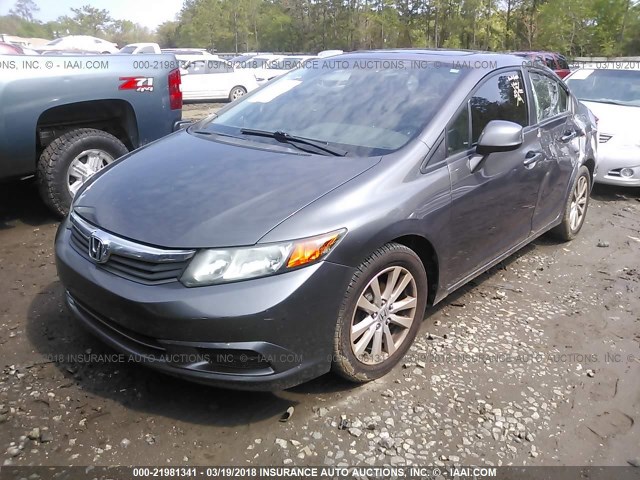 2HGFB2F93CH579931 - 2012 HONDA CIVIC EXL GRAY photo 2
