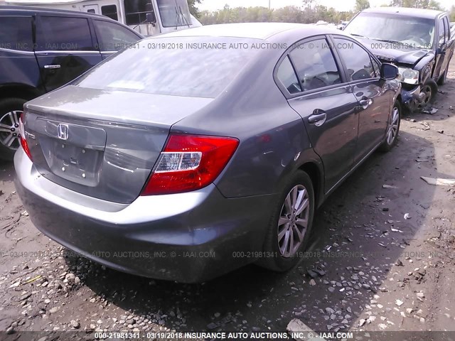 2HGFB2F93CH579931 - 2012 HONDA CIVIC EXL GRAY photo 4