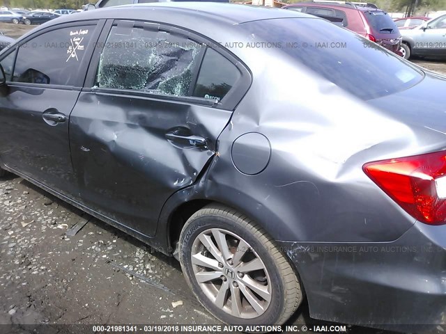 2HGFB2F93CH579931 - 2012 HONDA CIVIC EXL GRAY photo 6