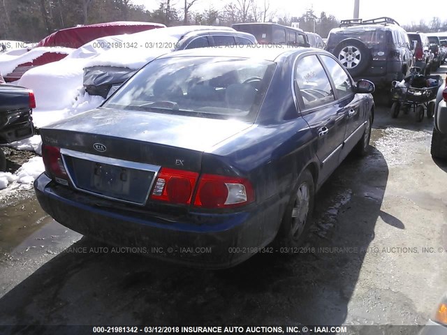 KNAGD126965449387 - 2006 KIA OPTIMA LX/EX BLUE photo 4