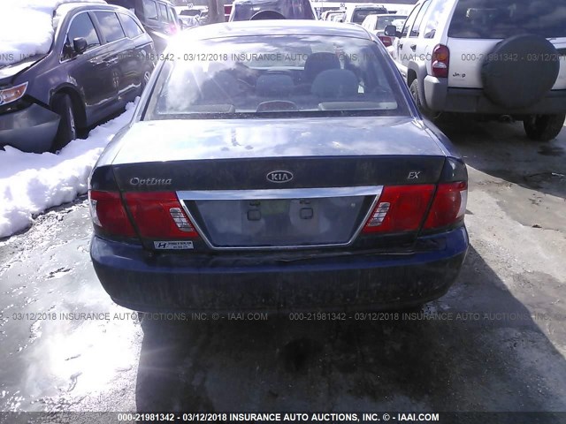 KNAGD126965449387 - 2006 KIA OPTIMA LX/EX BLUE photo 6