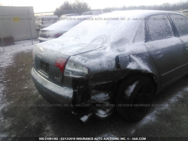 WAUDF78E26A172507 - 2006 AUDI A4 2.0T QUATTRO GRAY photo 6