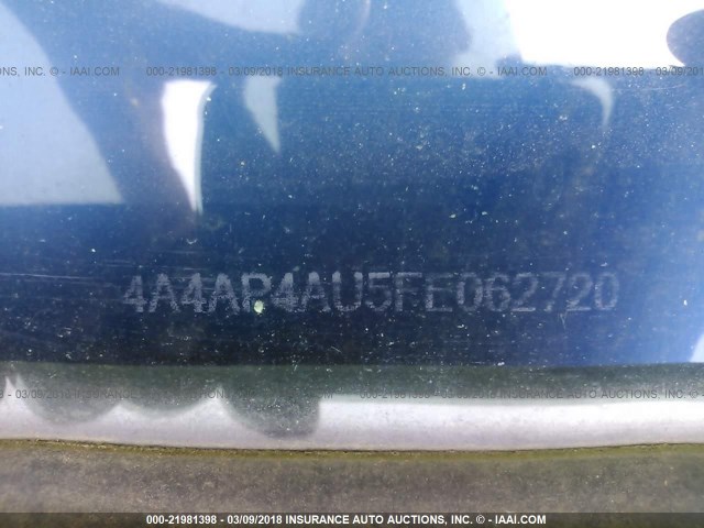 4A4AP4AU5FE062720 - 2015 MITSUBISHI OUTLANDER SPORT SE/GT ლურჯი ფოტო 9