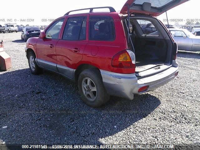 KM8SC13D83U506513 - 2003 HYUNDAI SANTA FE GLS/LX RED photo 3