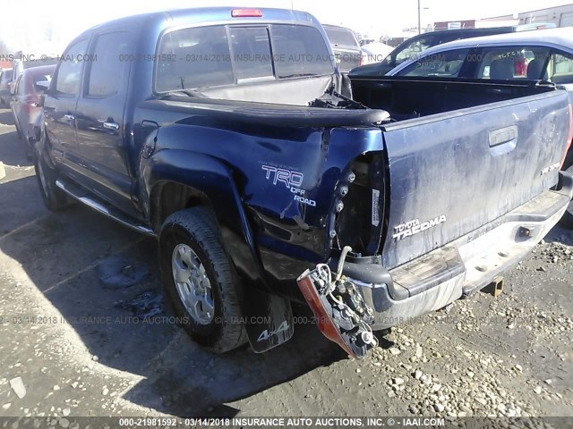 5TELU42N18Z472334 - 2008 TOYOTA TACOMA DOUBLE CAB მუქი ლურჯი ფოტო 3