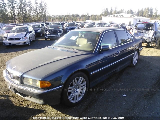 WBAGJ6321SDH32032 - 1995 BMW 740 IL BLUE photo 2