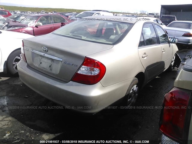 4T1BE30K34U347409 - 2004 TOYOTA CAMRY LE/XLE/SE GOLD photo 4