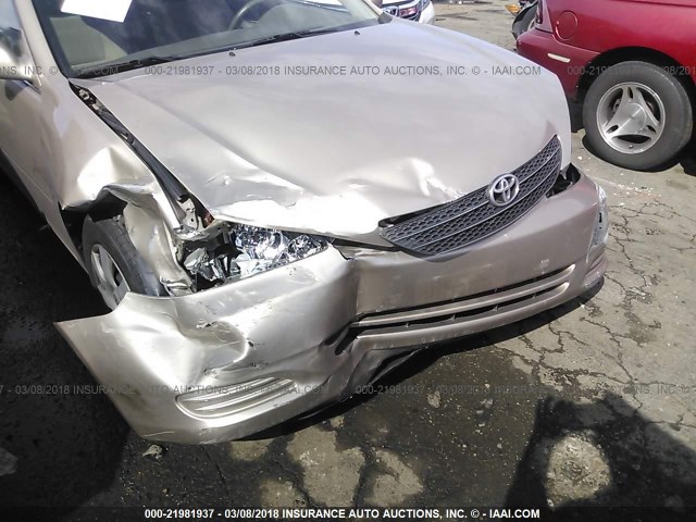 4T1BE30K34U347409 - 2004 TOYOTA CAMRY LE/XLE/SE GOLD photo 6