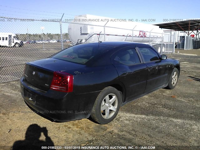 2B3KA33G18H100858 - 2008 DODGE CHARGER SXT BLACK photo 4