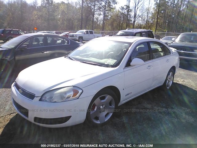 2G1WD58C589130215 - 2008 CHEVROLET IMPALA SUPER SPORT WHITE photo 2