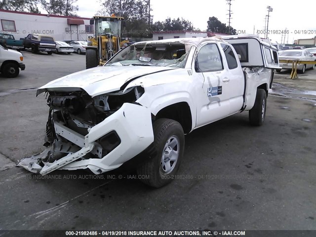 5TFRX5GN6GX065325 - 2016 TOYOTA TACOMA ACCESS CAB/SR/SR5 WHITE photo 2