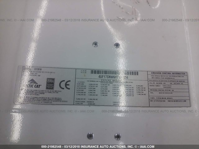 4UF17SNW6HT109204 - 2017 ARCTIC CAT M8  橙色 照片 9