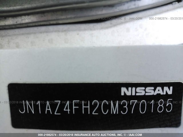 JN1AZ4FH2CM370185 - 2012 NISSAN 370Z TOURING WHITE photo 9