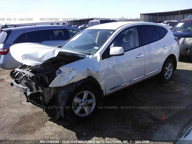 JN8AS5MT0DW536888 - 2013 NISSAN ROGUE S/SV WHITE photo 2