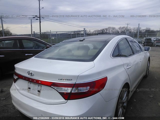 KMHFH4JG2FA446543 - 2015 HYUNDAI AZERA LIMITED WHITE photo 4