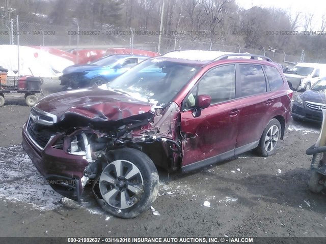 JF2SJAEC7HH414549 - 2017 SUBARU FORESTER 2.5I PREMIUM RED photo 2