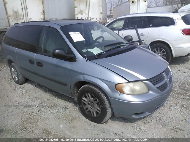 1D4GP24R35B192060 - 2005 DODGE GRAND CARAVAN SE BLUE photo 1