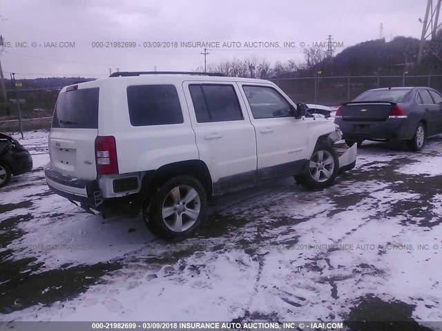 1C4NJRFB9ED616635 - 2014 JEEP PATRIOT LATITUDE WHITE photo 4