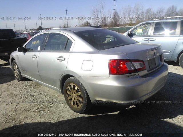 4A3AB36F79E024949 - 2009 MITSUBISHI GALANT ES SILVER photo 3