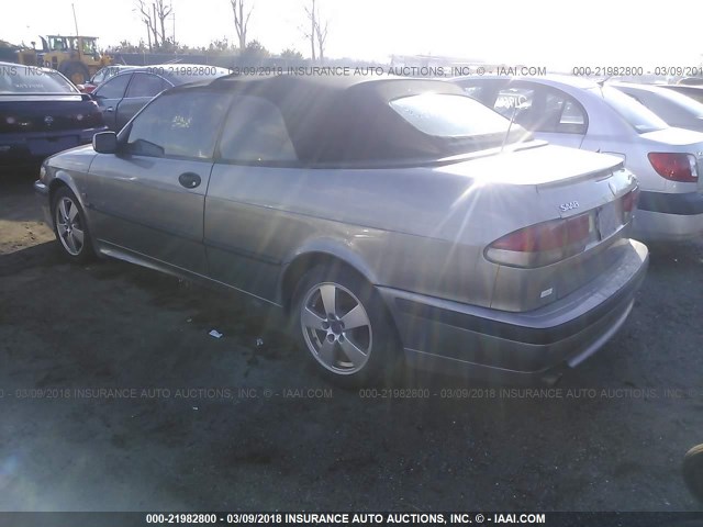 YS3DF78K327003377 - 2002 SAAB 9-3 SE SILVER photo 3