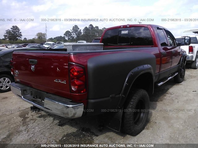 3D7MX48AX8G134562 - 2008 DODGE RAM 3500 ST/SLT RED photo 4