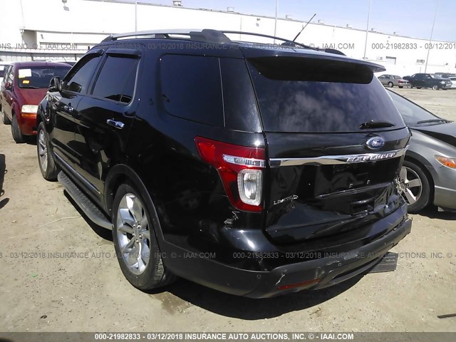 1FMHK7F81CGA40436 - 2012 FORD EXPLORER LIMITED BLACK photo 3