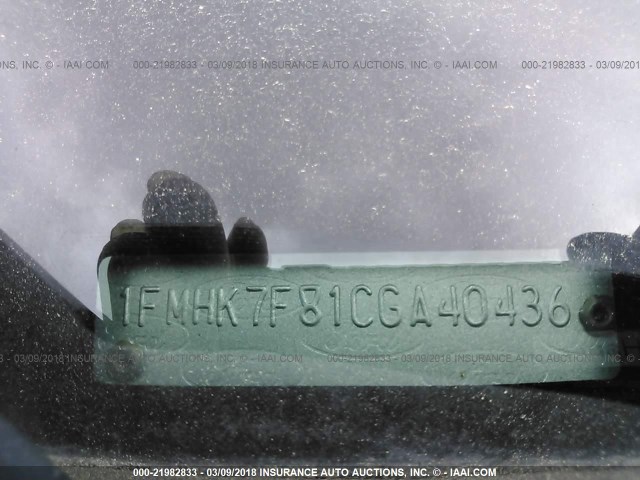 1FMHK7F81CGA40436 - 2012 FORD EXPLORER LIMITED Qara foto 9