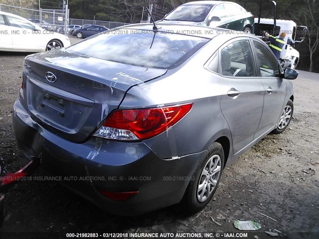 KMHCT4AE9DU523811 - 2013 HYUNDAI ACCENT GLS/GS GRAY photo 4