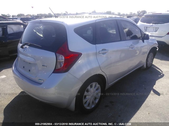 3N1CE2CP7EL380146 - 2014 NISSAN VERSA NOTE S/S PLUS/SV/SL SILVER photo 4