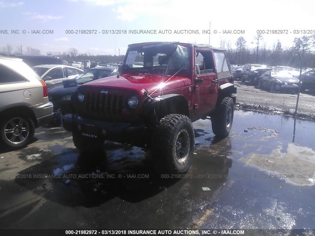 1J4AA2D17AL154800 - 2010 JEEP WRANGLER SPORT RED photo 2