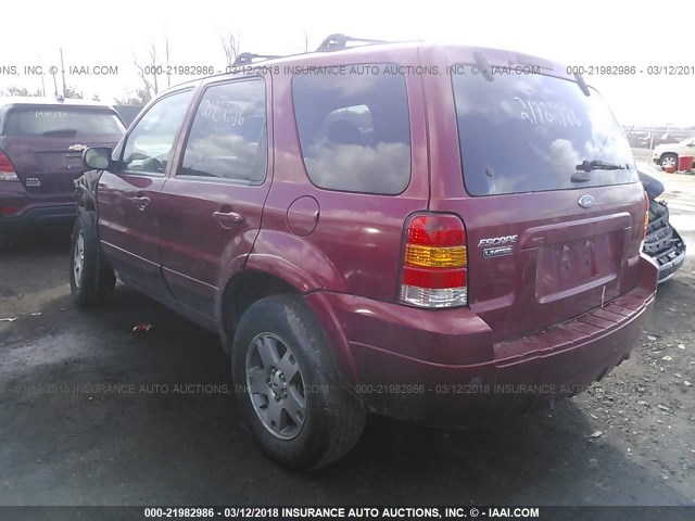 1FMYU94155KA56635 - 2005 FORD ESCAPE LIMITED RED photo 3