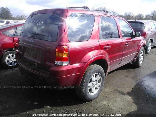 1FMYU94155KA56635 - 2005 FORD ESCAPE LIMITED RED photo 4