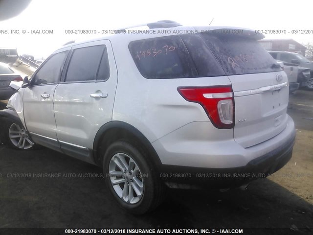 1FM5K8D89EGB25877 - 2014 FORD EXPLORER XLT SILVER photo 3