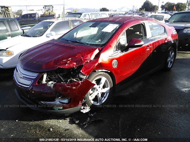 1G1RH6E41EU154756 - 2014 CHEVROLET VOLT RED photo 2