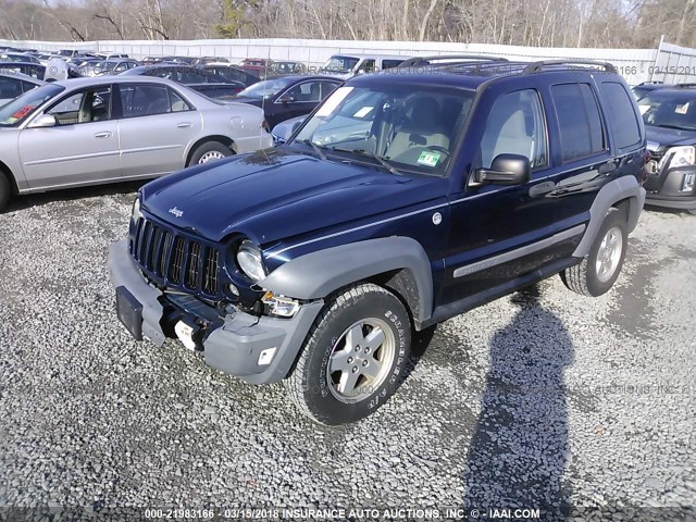 1J4GL48K15W721221 - 2005 JEEP LIBERTY SPORT 深蓝色 照片 2