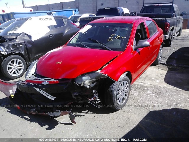 1G1AD5F55A7177816 - 2010 CHEVROLET COBALT 1LT RED photo 2