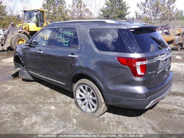1FM5K8F85HGD24314 - 2017 FORD EXPLORER LIMITED Grau Foto 3